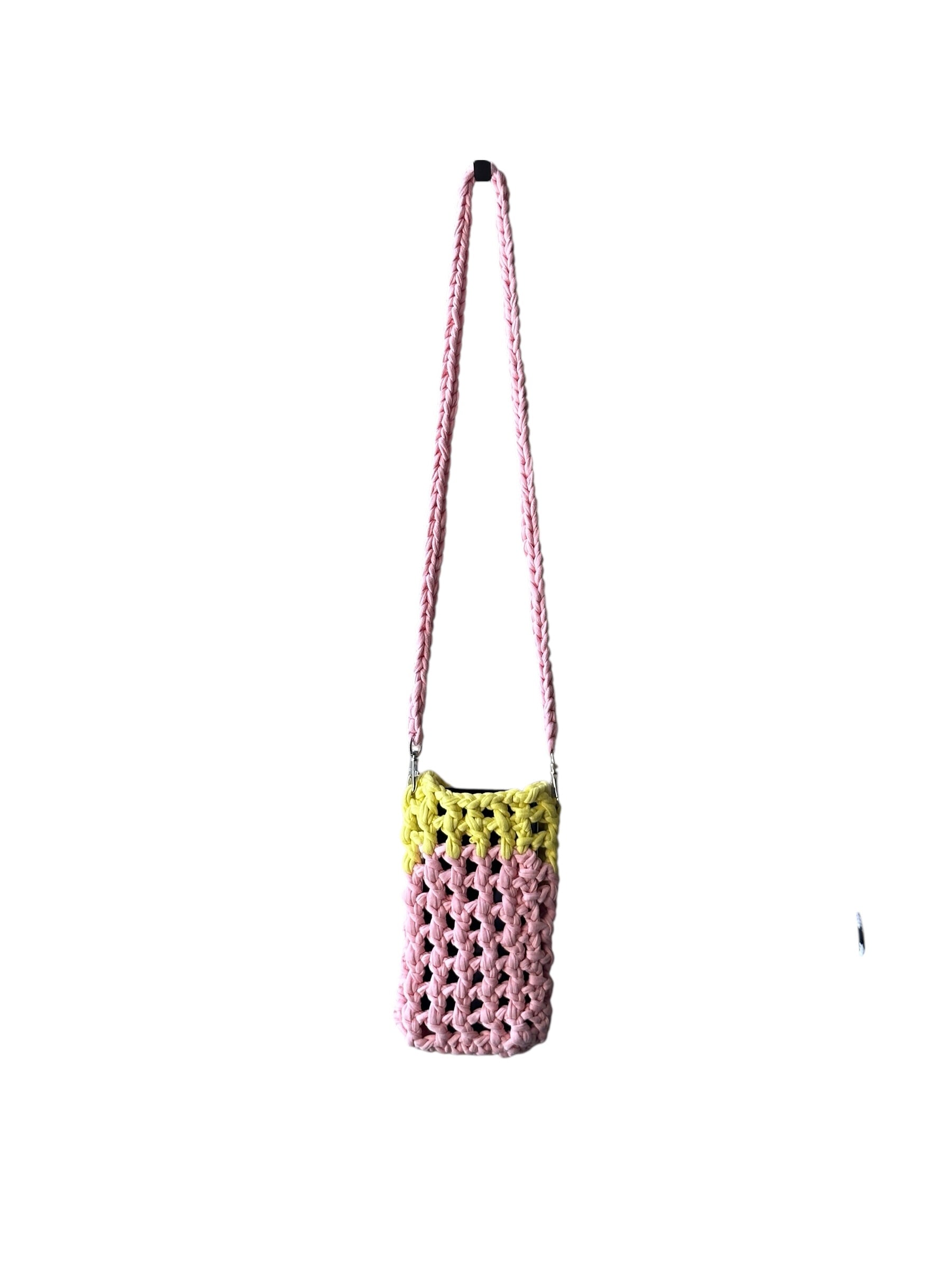 MINI PHONE BAG - Pink & Yellow